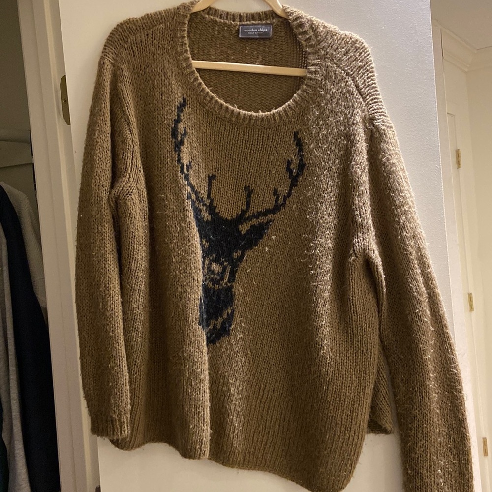 Wooden ships brown sweater